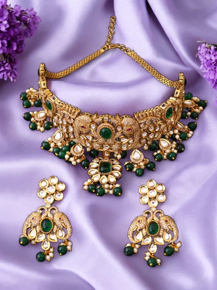 Emerald Vignesh Victorian Jewellery Set - New Arrival