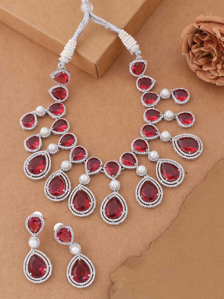 Ruby Shiraz Victorian Diamond Jewellery Set