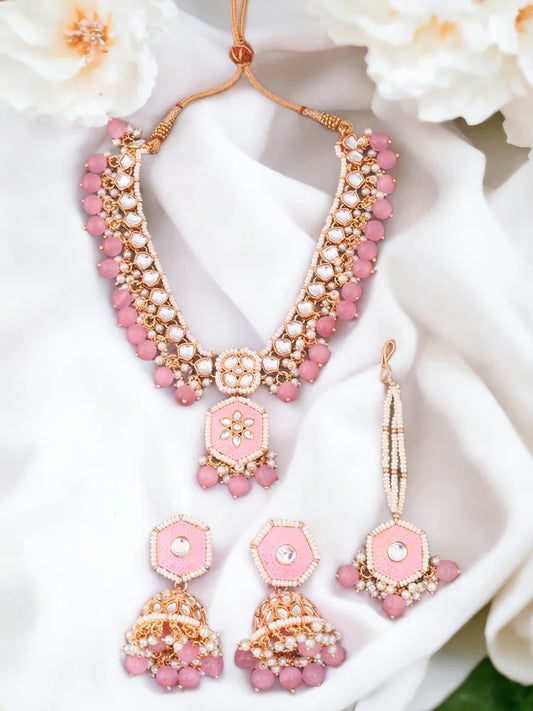 BLUSH MODHESHWARI JEWELLERY SET