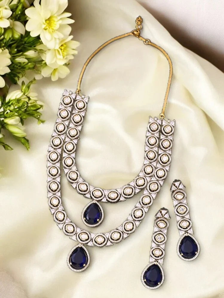 Navy Aleena Victorian Jewellery Set - New Arrival